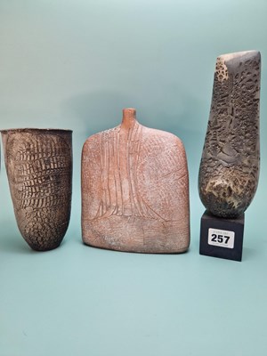 Lot 257 - Attributed to Peter Hayes, two studio pottery...