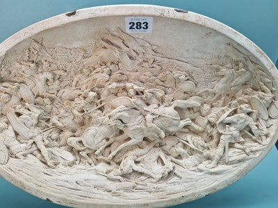 Lot 283 - An oval electrotyped plaster Saxson battle...