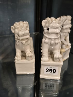 Lot 290 - A pair and another blanc de Chine Buddhist...