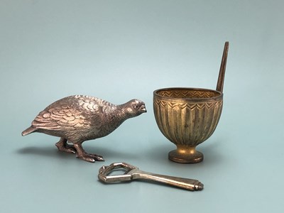 Lot 331 - A silver model of a grouse by Comyns, London,...
