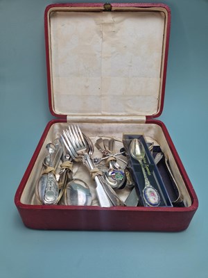 Lot 358 - A set of six silver tea spoons and a pair of...