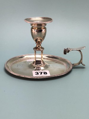 Lot 378 - A silver chamberstick by Crouch and Hannam,...