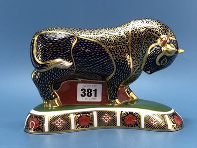 Lot 381 - A Royal Crown Derby Imari palette paperweight...