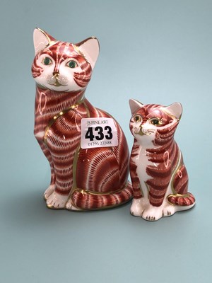 Lot 433 - A Royal Crown Derby figure of a seated cat...