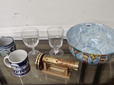 Lot 530 - Two presentation to Sandy Wilson goblets, two...
