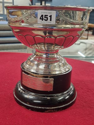 Lot 451 - An L & Y railway athletics silver trophy bowl...