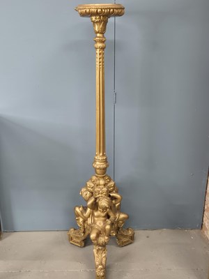 Lot 464 - A late 19th century wood torchere, the fluted...