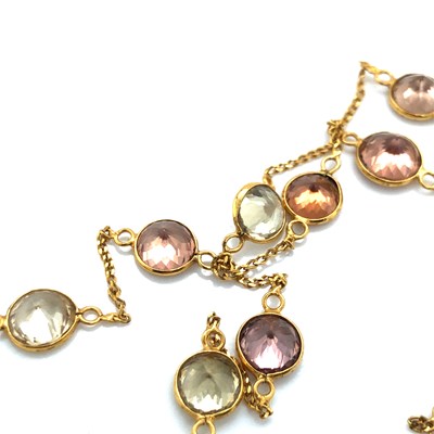 Lot 2 - A multi-gemset station necklace. The necklace...
