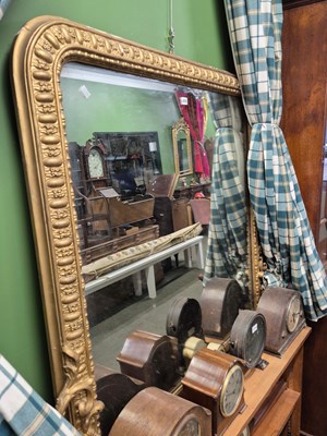 Lot 470 - A 19th century overmantle mirror, the gilt...