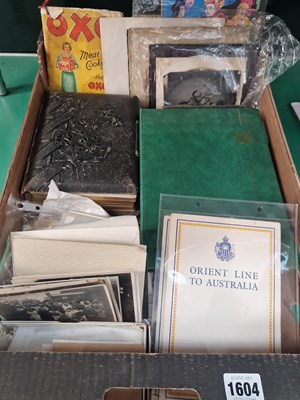 Lot 1604 - Albums of family photographs, post cards and...