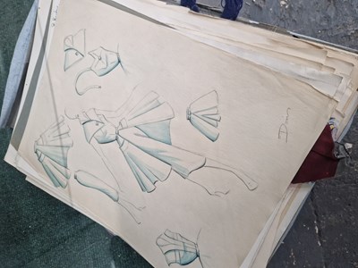 Lot 1661 - A collection of 1950's costume designs some...