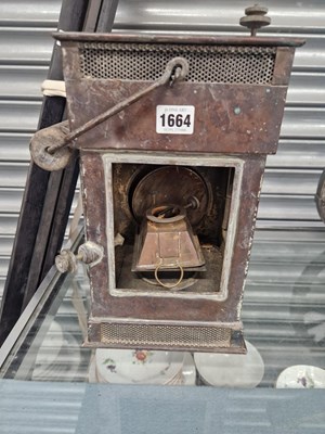 Lot 1664 - A Griffins & Browett copper cased oil lantern