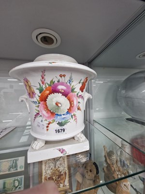 Lot 1679 - A flower painted two handled porcelain wine...
