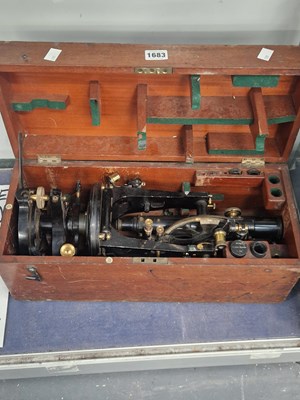 Lot 1683 - A wooden cased theodolite