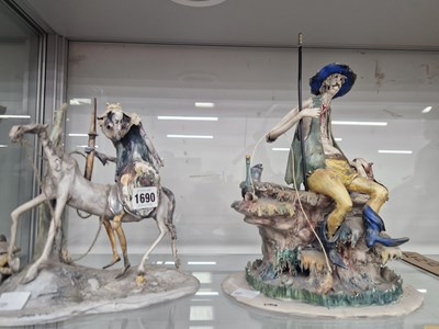Lot 1690 - A Doso Gigi ceramic figure of Don Quixote on...