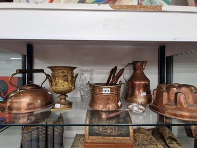 Lot 1716 - A copper crown mould, other copper, an...