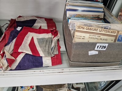 Lot 1726 - Union flags together with postcards
