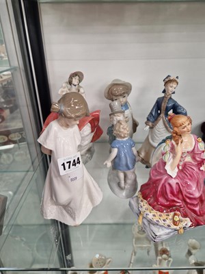 Lot 1744 - Worcester, Doulton and Janus figures of ladies...