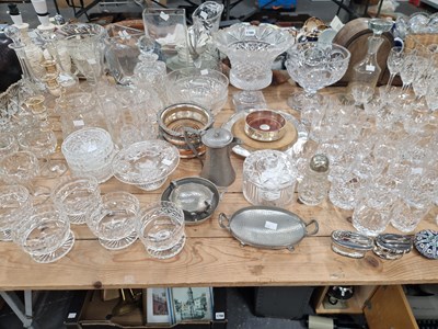 Lot 1789 - Drinking glass, footed glass bowls, a silver...