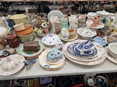 Lot 1813 - Cheese dishes, tureens, jugs, owl figures and...