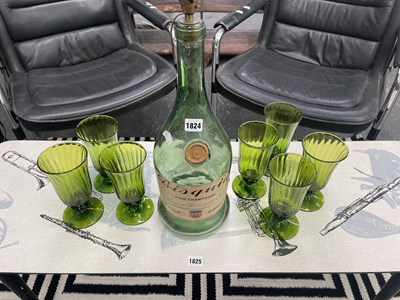 Lot 1824 - A Bisquit cognac bottle table lamp together...
