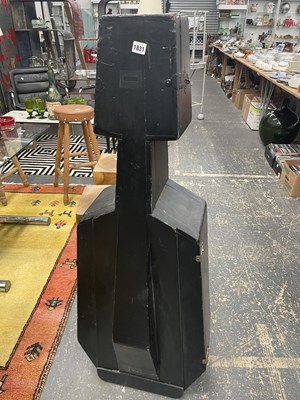 Lot 1831 - A black painted wooden cello case