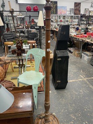 Lot 1833 - A mahogany standard lamp together with a...