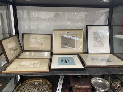 Lot 1850 - 1840's and later framed sketches together with...