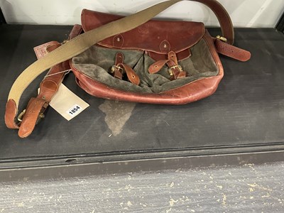 Lot 1854 - A brown leather and green suede shoulder bag