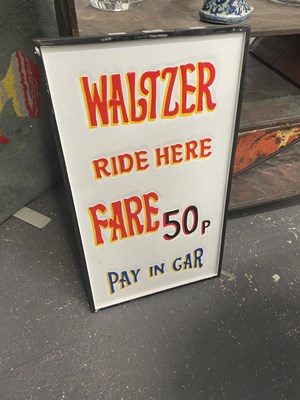 Lot 1858 - A Waltzer Ride sign