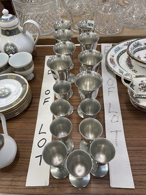 Lot 1870 - Indonesian metal wine and liqueur goblets