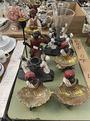Lot 1880 - A collection of composition Nubian figure...