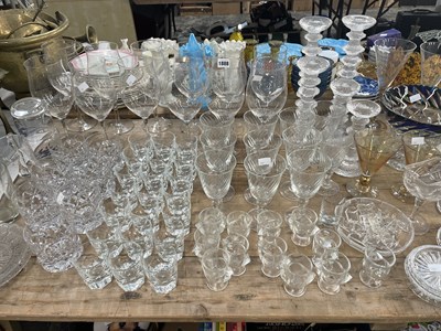 Lot 1888 - Drinking glass, vases, butter dishes and...