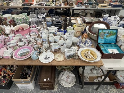 Lot 1899 - Town and building souvenir ceramics, dog...