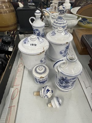Lot 1910 - Dutch blue and white storage jars and flasks