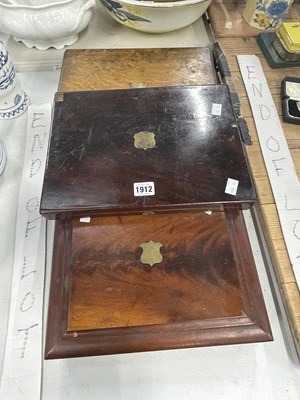 Lot 1912 - Two mahogany and an oak case of fruit knives...