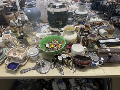 Lot 1924 - A silver backed mirror, a pair of silver...