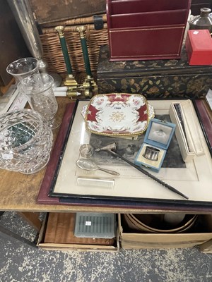 Lot 1969 - A silver backed brush and comb, a silver...