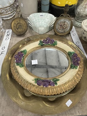 Lot 1973 - A combined clock and table lamp, a clock face,...