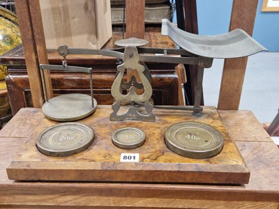 Lot 801 - A set of parcel scales to weigh up to 7lb with...