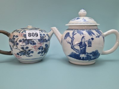 Lot 809 - Two 18th Century Chinese blue and white tea...