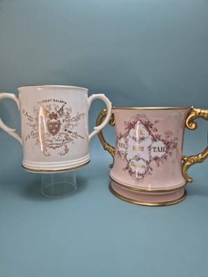 Lot 816 - A Coalport two handled mug celebrating the MPs...
