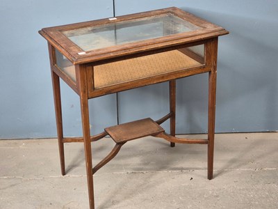 Lot 862 - A satin wood cross banded mahogany display...