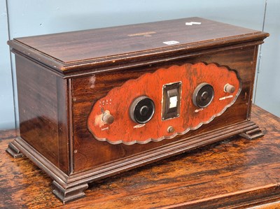 Lot 864 - A mahogany cased Gecophone, the front panel...