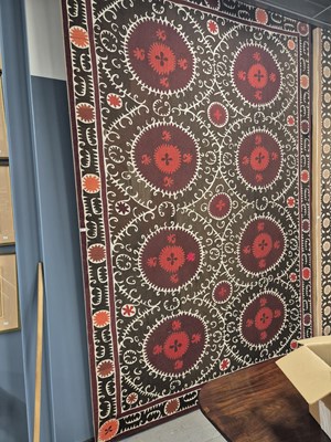 Lot 871 - A susani stretched ona wooden frame,...