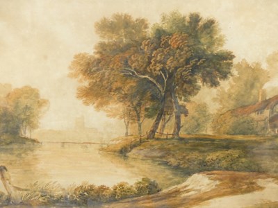 Lot 509 - Attb. John Varley (1778-1843) A riverside...