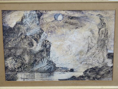 Lot 532 - Ernest Greenwood. (1913-2009) moonlit seascape...