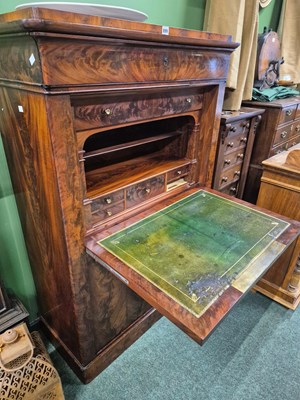 Lot 899 - A Biedermeier style French mahogany secretaire...
