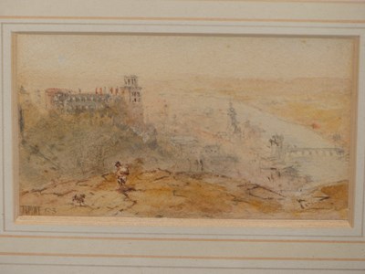 Lot 591 - James Baker Pyne. ( 1800-1870) Figure with dog...
