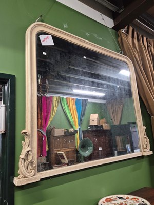 Lot 908 - A Victorian rectangular mirror, the white...